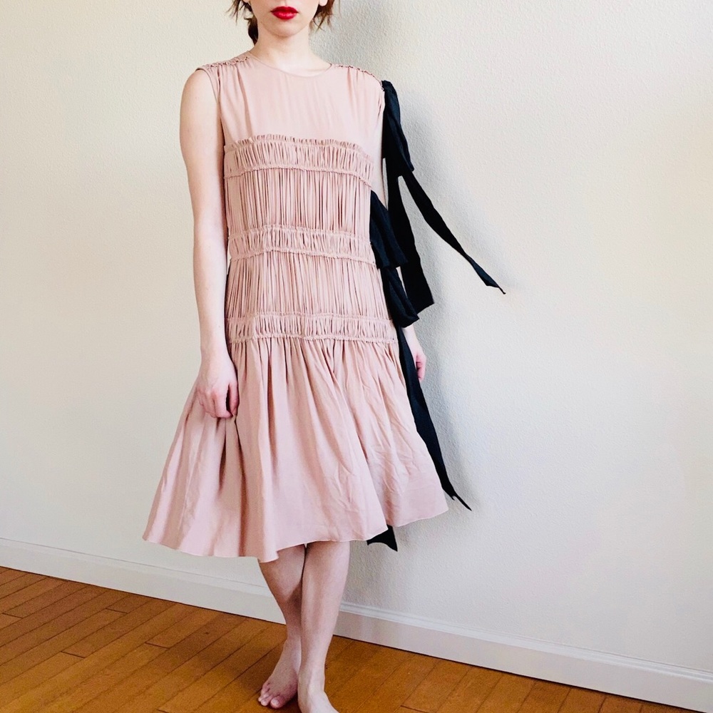 No. 21 Frilled Design Pink and Black Dress SZ 42 - Picture 4 of 11